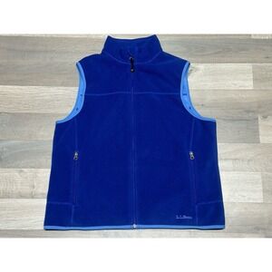 L.L Bean Women's Blue Polyester Full Zip Vest Sweater 0AFX5 - Size L